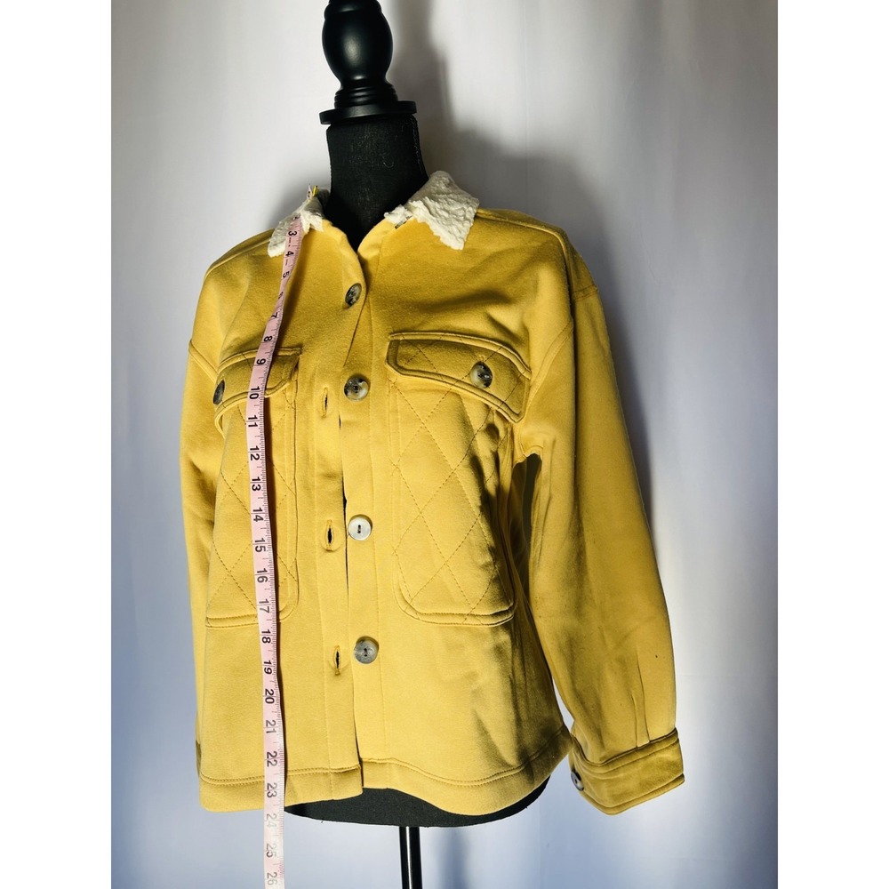 New WT ALEX & PARKER Button Up Fleece Neckline M Wheat Color, Soft Polyester - Picture 5 of 6